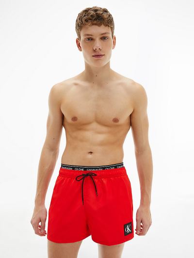 Calvin Klein Fürdőruha HU673622 | Calvin Klein CK One Short Double Waistband Férfi Úszónadrág Piros